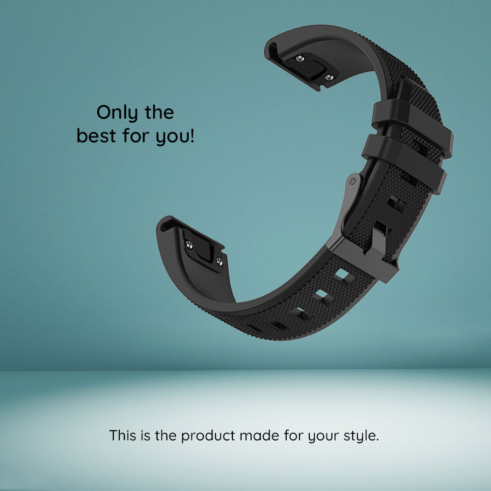 Techsuit W058 Armband für Garmin Instinct / Approach / Fenix Watch Series, 20mm, Schwarz