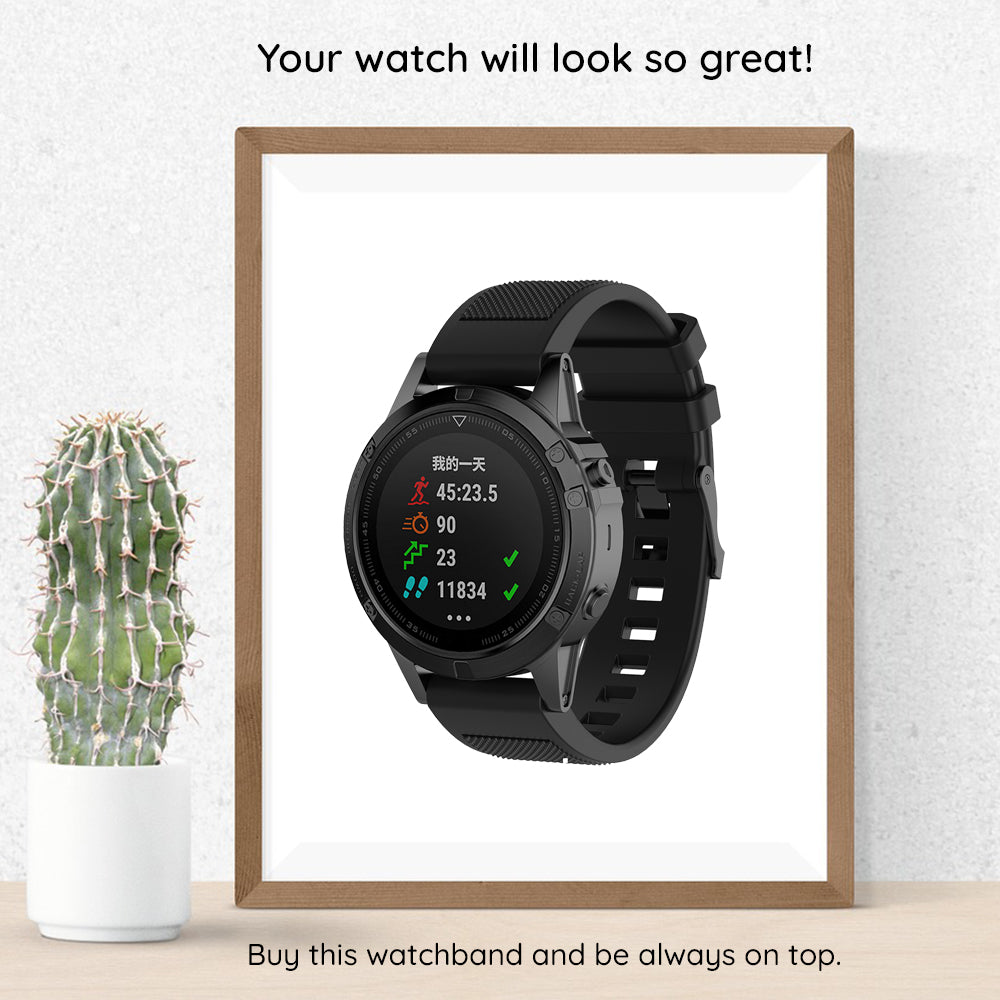 Techsuit W058 Armband für Garmin Instinct / Approach / Fenix Watch Series, 20mm, Schwarz