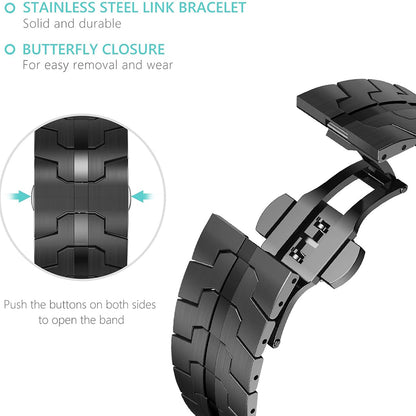 Techsuit W063 Armband für Apple Watch 49mm / 46mm / 45mm / 44mm / 42mm Serie, Schwarz