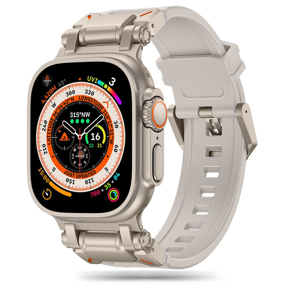 Techsuit W064 Armband für Apple Watch 49mm / 46mm / 45mm / 44mm / 42mm Serie, Silberfarben