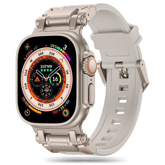 Techsuit W064 Armband für Apple Watch 49mm / 46mm / 45mm / 44mm / 42mm Serie, Silberfarben