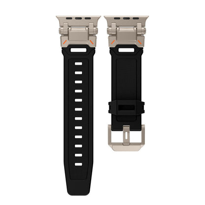 Techsuit W064 Armband für Apple Watch 49mm / 46mm / 45mm / 44mm / 42mm Serie, Schwarz Silber