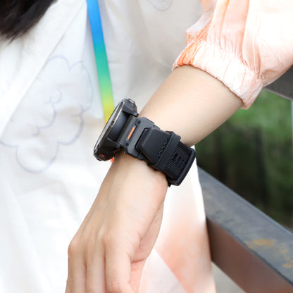 Techsuit W068 Armband für Garmin Watch Fenix Series, 26mm, Schwarz Orange