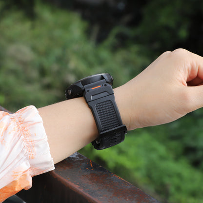 Techsuit W068 Armband für Garmin Watch Fenix Series, 26mm, Schwarz Orange