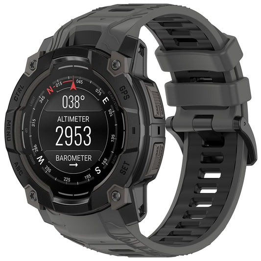 Techsuit W077 Armband für Garmin Instinct 3 45mm Solar / Instinct 3 45mm, Grau
