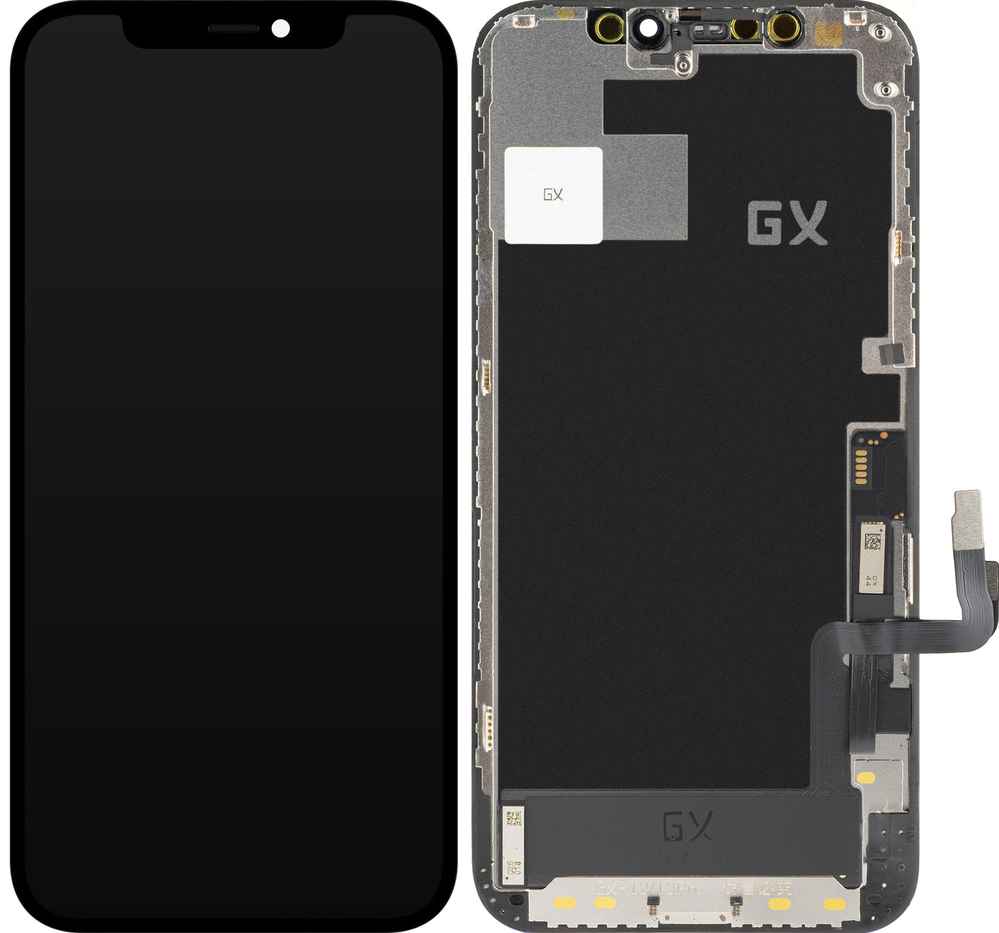 GX Touchscreen-Display für Apple iPhone 12 / 12 Pro, mit Rahmen, bewegliche OLED-IC-Version, Schwarz