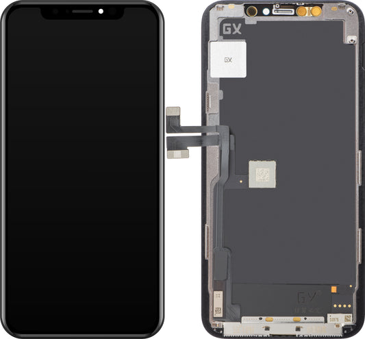 GX Touchscreen-Display für Apple iPhone 11 Pro, mit Rahmen, bewegliche OLED-IC-Version, Schwarz