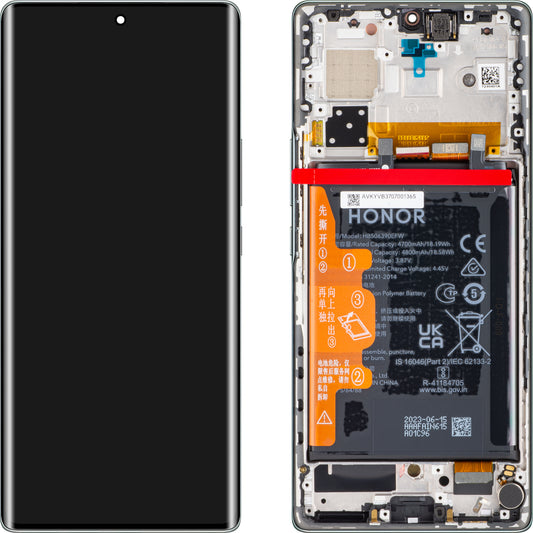 Honor 70 Touchscreen-Display, mit Rahmen und Akku, Grün (Smaragdgrün), Service Pack 0235ACMH