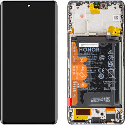 Display mit Touchscreen Honor X50, mit Rahmen und Akku, Silber, Service Pack 0235AGJH