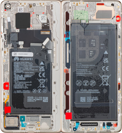 Display mit Touchscreen Huawei Mate X7, mit Rahmen und Akku, Gold, Service Pack 02357JRJ