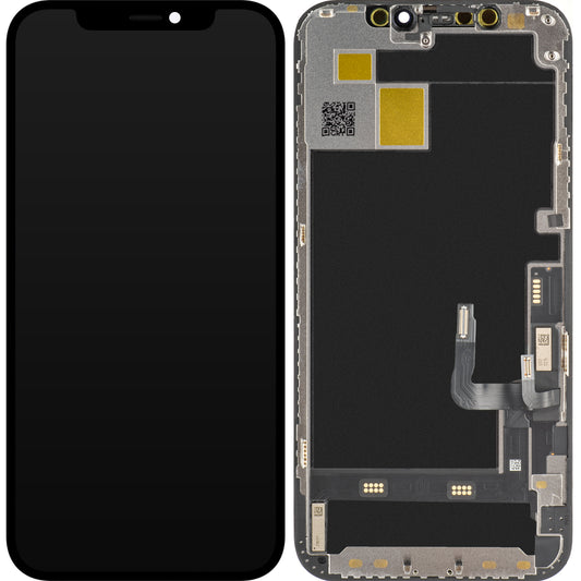 JK Touchscreen Display für Apple iPhone 12 / 12 Pro, mit Rahmen, OLED IC Movable Version, Schwarz