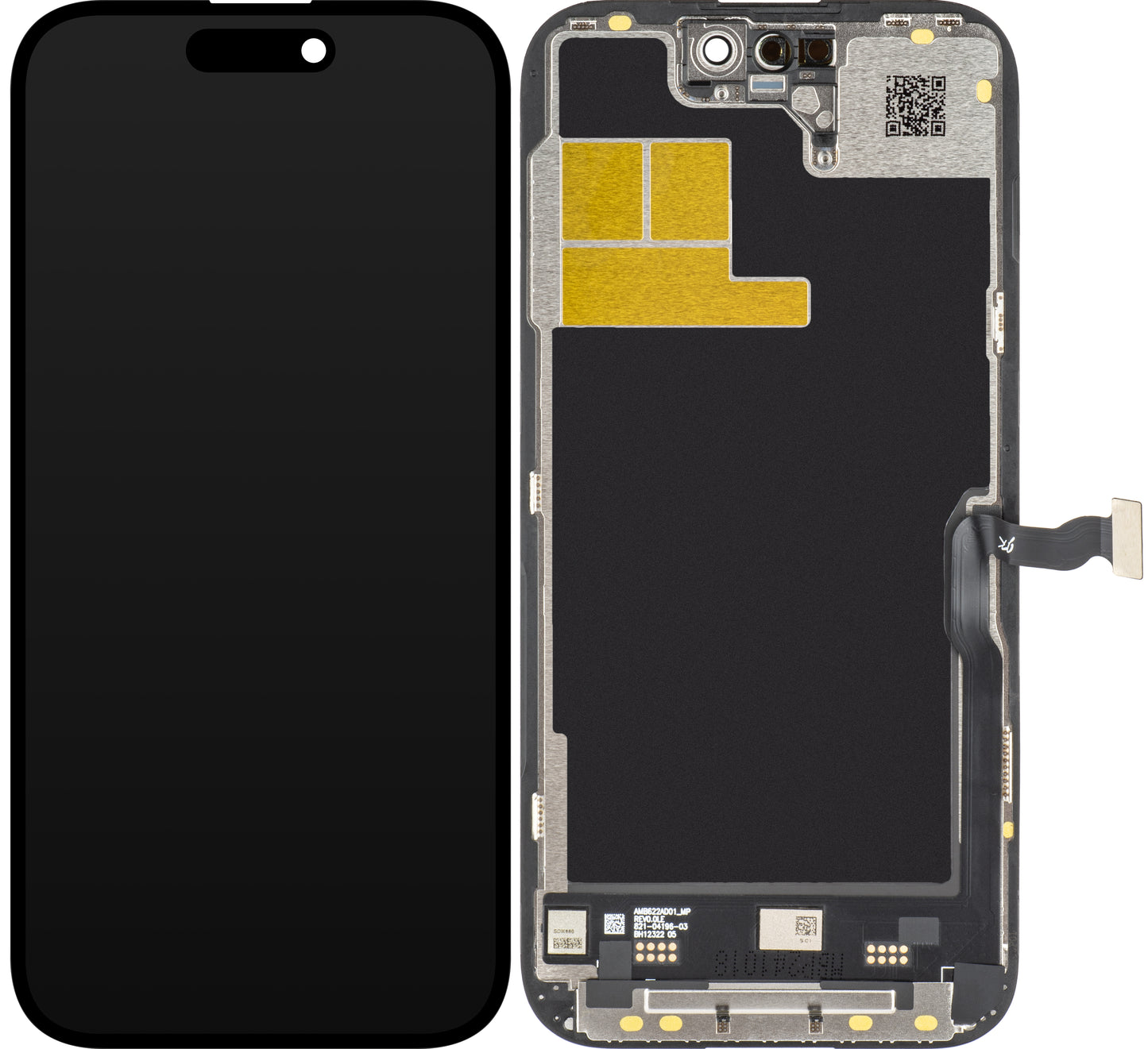JK Touchscreen Display für Apple iPhone 14 Pro, mit Rahmen, In-Cell IC Movable LCD Version, Schwarz 