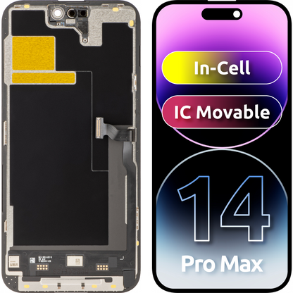 JK Touchscreen Display für Apple iPhone 14 Pro Max, mit Rahmen, In-Cell IC Movable LCD Version, Schwarz