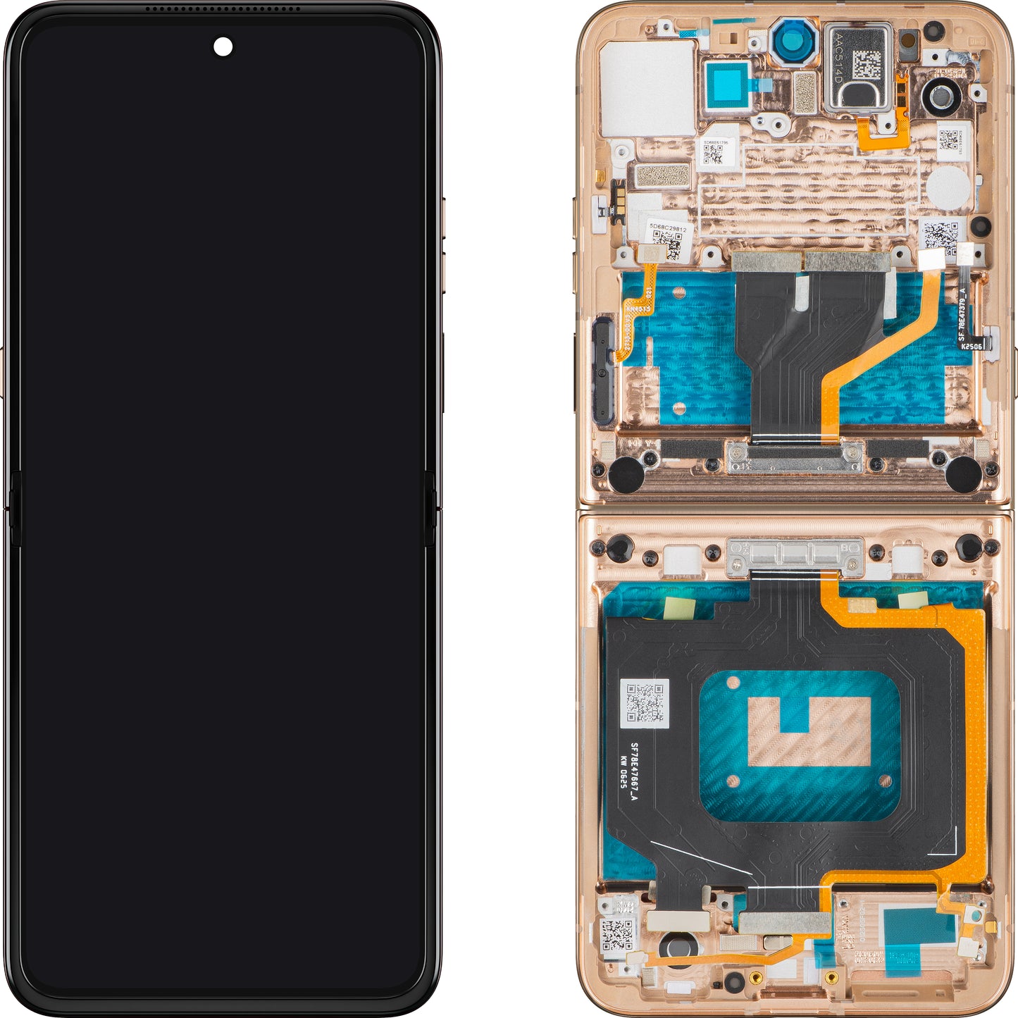 Display mit Touchscreen Motorola Razr 60 Ultra, mit Rahmen, Sub Inner, Beige (Mountain Trail), Service Pack 5D68C30087