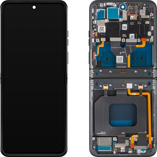 Display mit Touchscreen Motorola Razr 2024 / Razr 50, mit Rahmen, Unter Inner, Grau (Steel Wool), Swap 5D68C24806