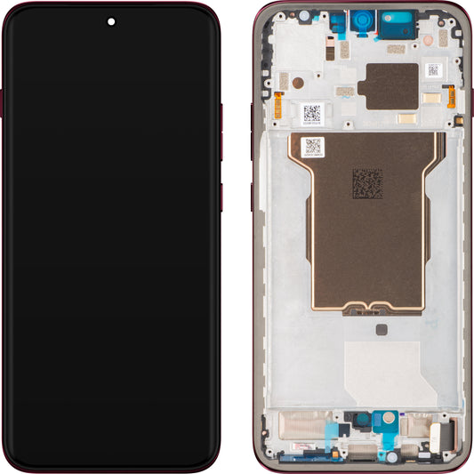 Touchscreen Display Motorola Edge 70 Pro+ / Edge 70 Pro, with Frame, Burgundy (Pantone Zinfandel), Service Pack 5D68C32418