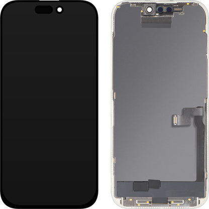 Display mit MP Touchscreen kompatibel mit Apple iPhone 16 Pro, mit Rahmen, OLED FHD Diagnostic Version, Schwarz