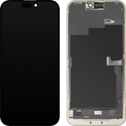 Display mit Touchscreen MP kompatibel mit Apple iPhone 15 Pro Max, mit Rahmen, OLED FHD Diagnostic-Version, Schwarz