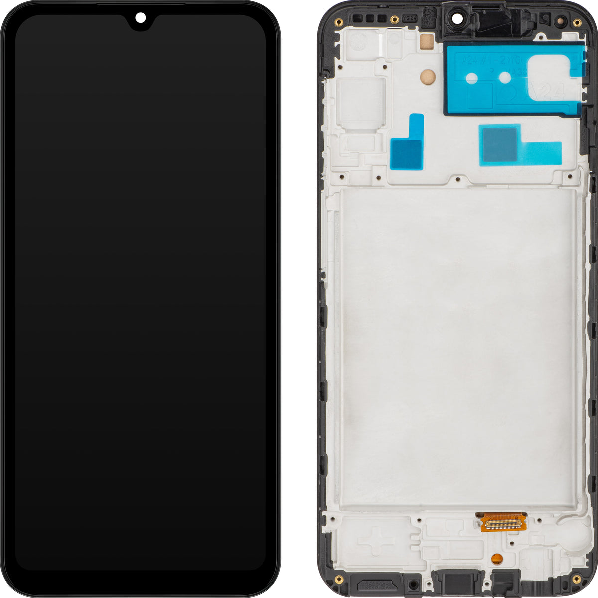 MP-Display mit Touchscreen, kompatibel mit Samsung Galaxy A24 4G A245, mit Rahmen, Schwarz, wiederaufbereitet.