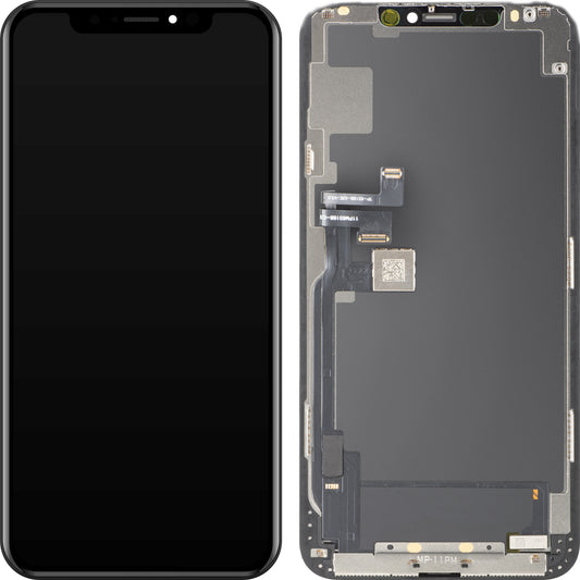 MP Touchscreen-Display kompatibel mit Apple iPhone 11 Pro Max, mit Rahmen, OLED FHD IC Movable Version, Schwarz
