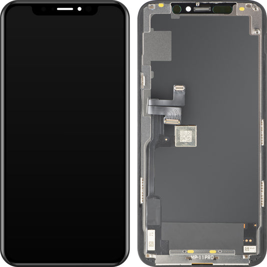 MP Touchscreen-Display kompatibel mit Apple iPhone 11 Pro, mit Rahmen, OLED FHD IC Movable Version, Schwarz