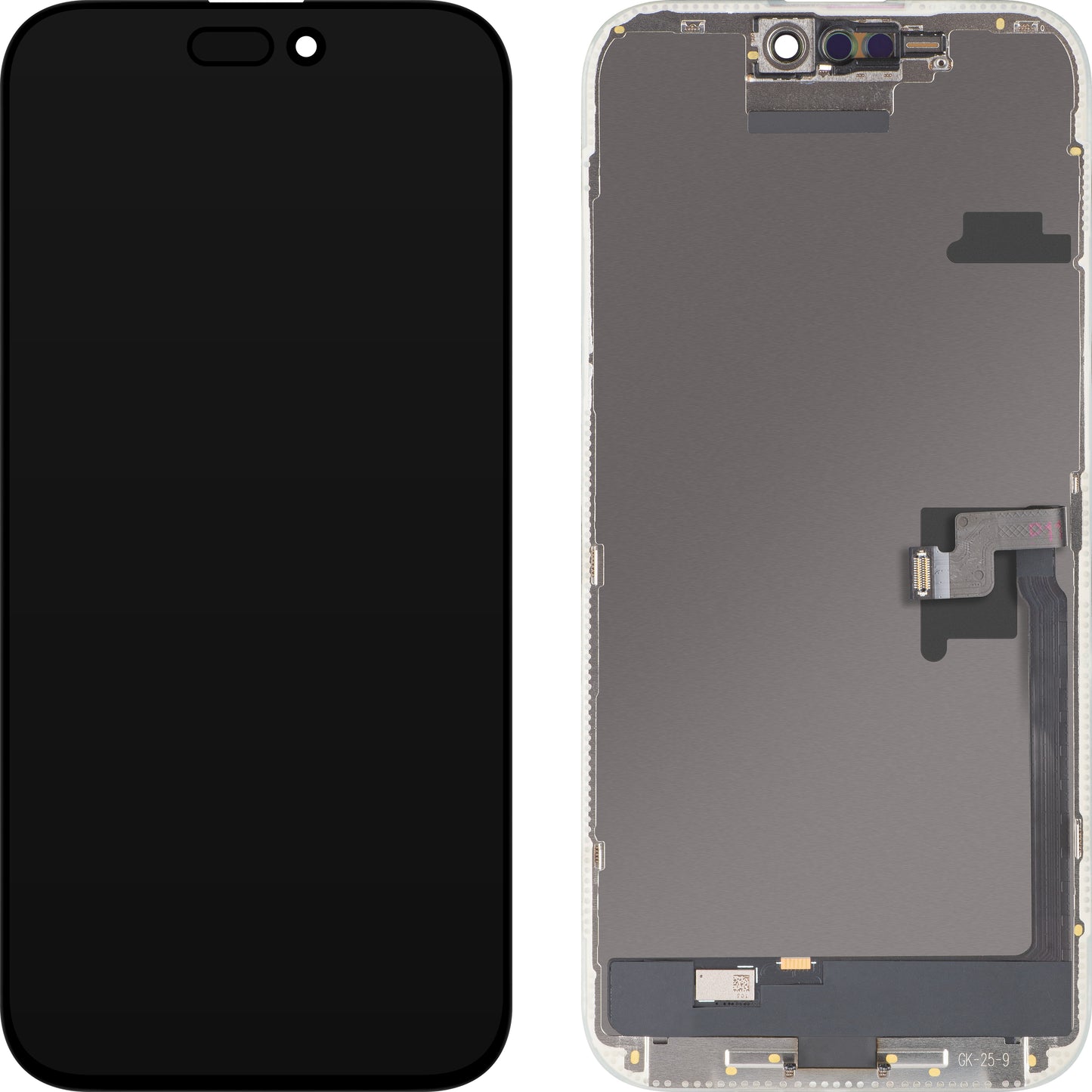 MP Touchscreen-Display kompatibel mit Apple iPhone 16 Pro Max, mit Rahmen, OLED FHD IC Movable Version, Schwarz, Swap