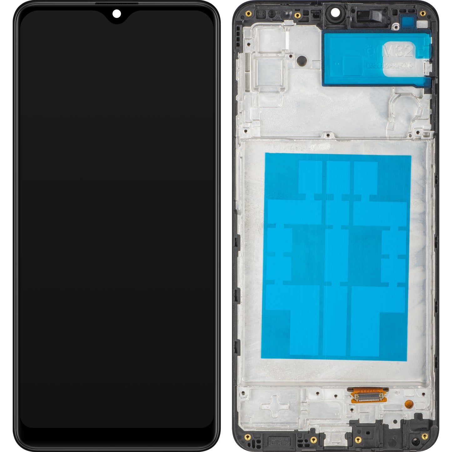 MP Touchscreen Display compatible with Samsung Galaxy M32 M325, with Frame, Black