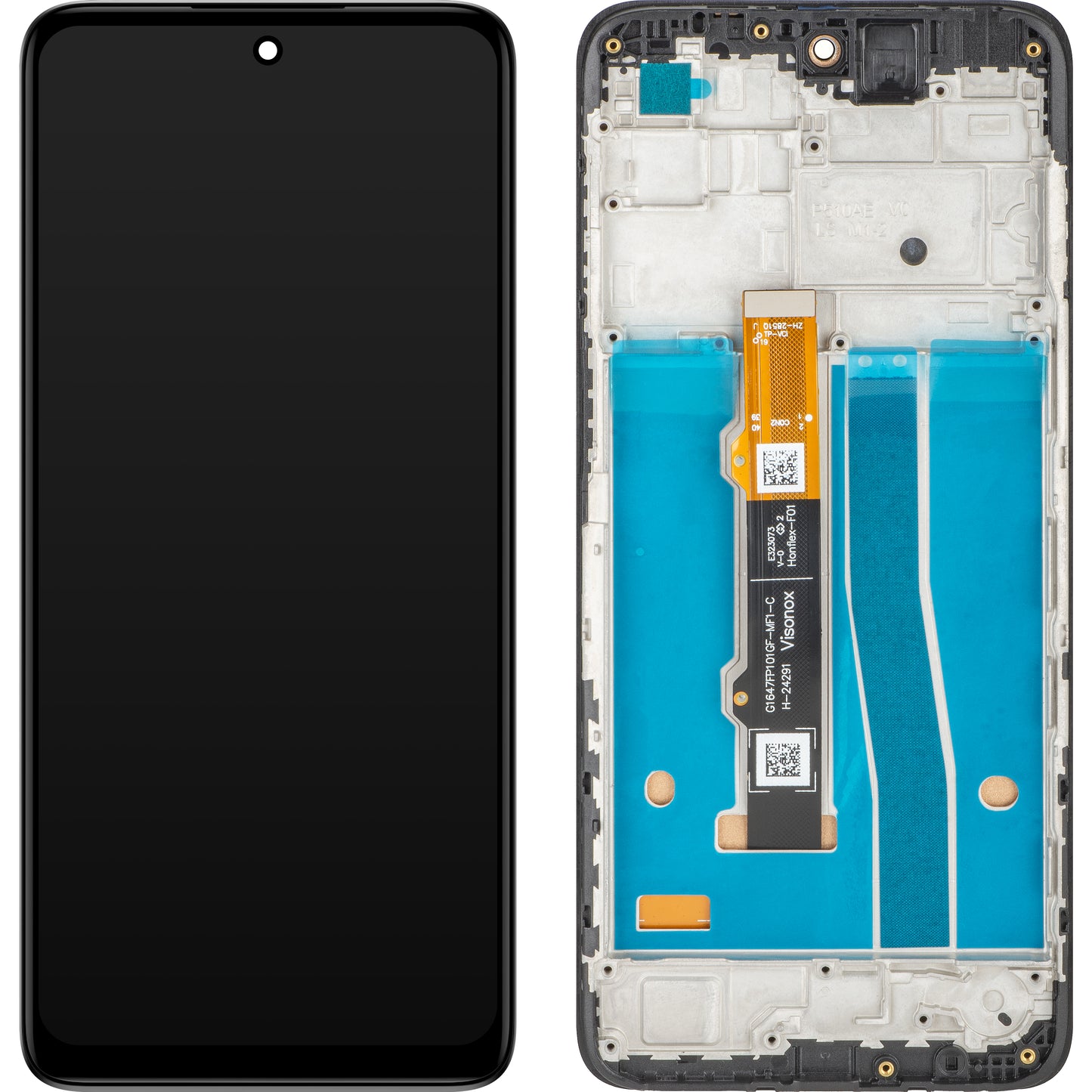 MP Touchscreen-Display kompatibel mit Motorola Moto G42, mit Rahmen, Schwarz