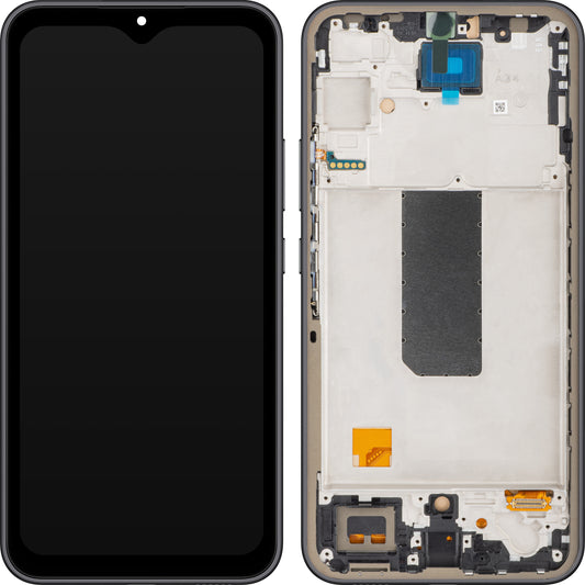 MP-Touchscreen-Display kompatibel mit Samsung Galaxy A34 A346, mit Rahmen, Schwarz (Graphit), Wiederaufbereitet