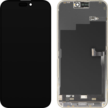 MP Touchscreen-Display kompatibel mit Apple iPhone 15 Pro Max, mit Rahmen, Premium Soft OLED FHD 120Hz Diagnostik Version, Schwarz, Wiederaufbereitet