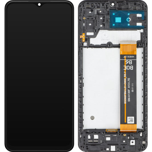 Touchscreen MP Display kompatibel mit Samsung Galaxy A13 A137 / A13 A135, mit Rahmen, Schwarz 