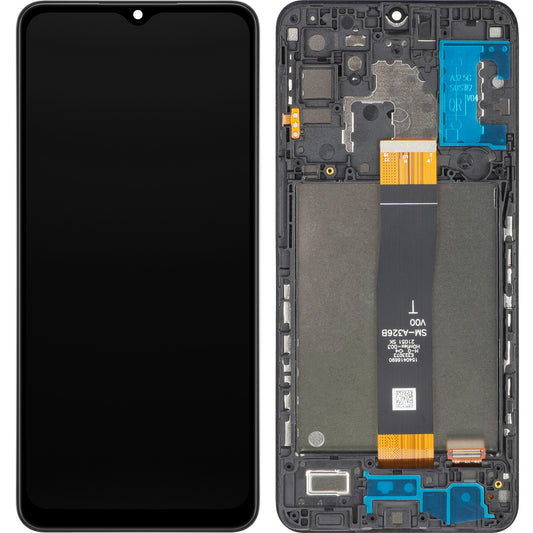 MP Touchscreen Display kompatibel zu Samsung Galaxy A32 5G A326, mit Rahmen, Schwarz 