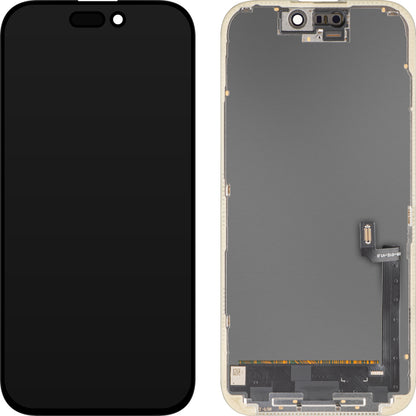 MP Touchscreen-Display kompatibel mit Apple iPhone 17, mit Rahmen, OLED FHD IC Movable Version, Schwarz