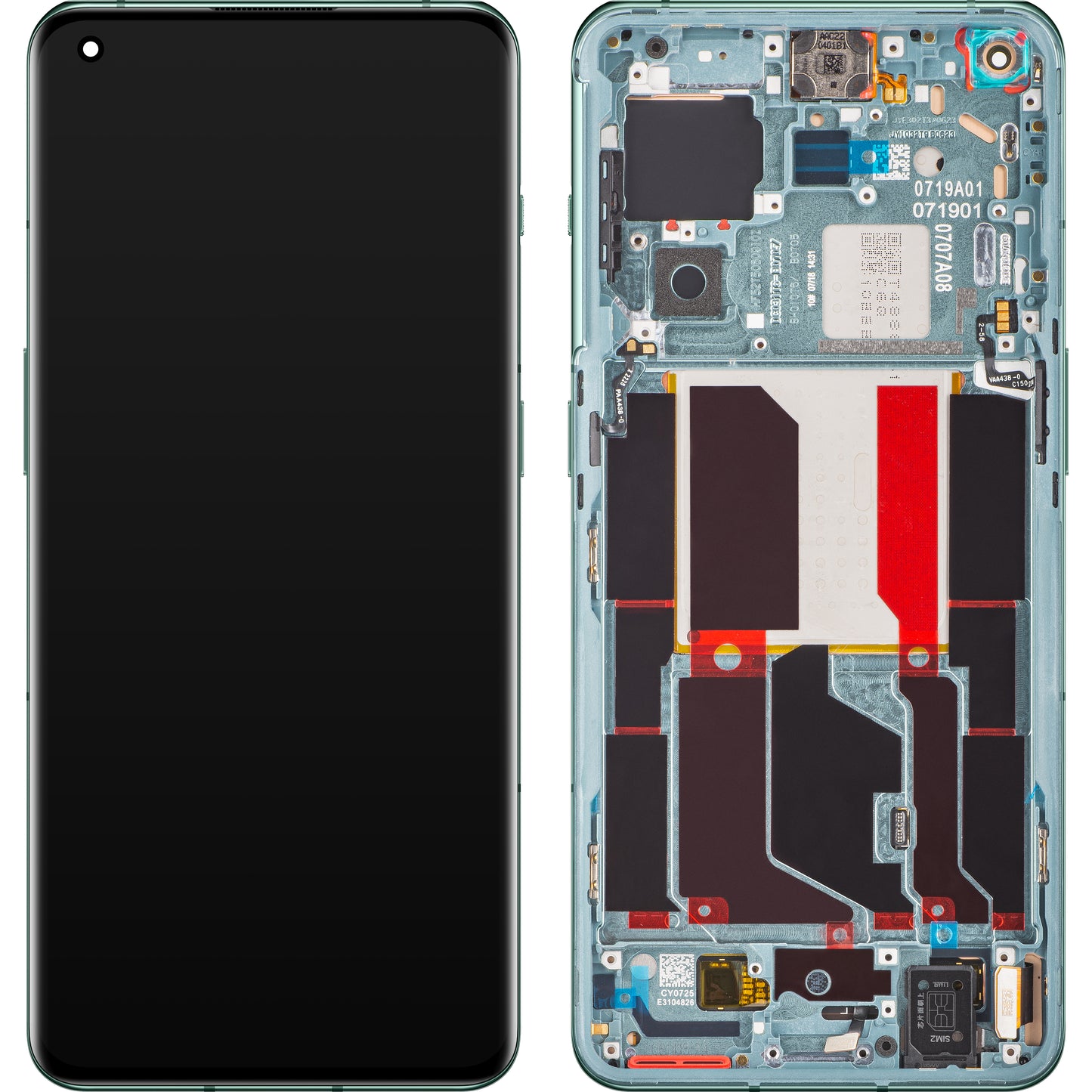 Display with Touchscreen OnePlus 10 Pro, with Frame, Green (Emerald Forest), Service Pack 4110004