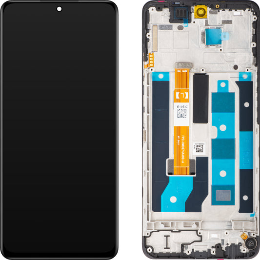 Touchscreen Display Realme 12x, mit Rahmen, leuchtend schwarz, Service Pack 621029000186 