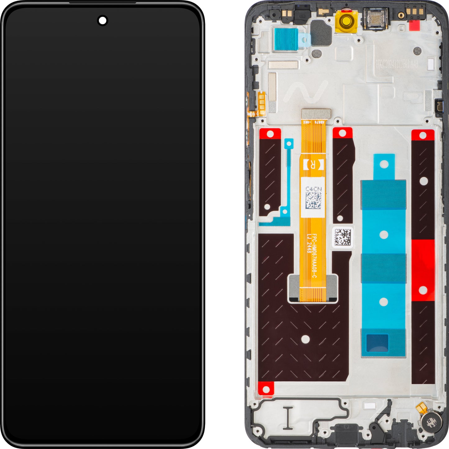 Display mit Touchscreen Realme 14x, mit Rahmen, Schwarz (Carbon Black), Service Pack 621029000456