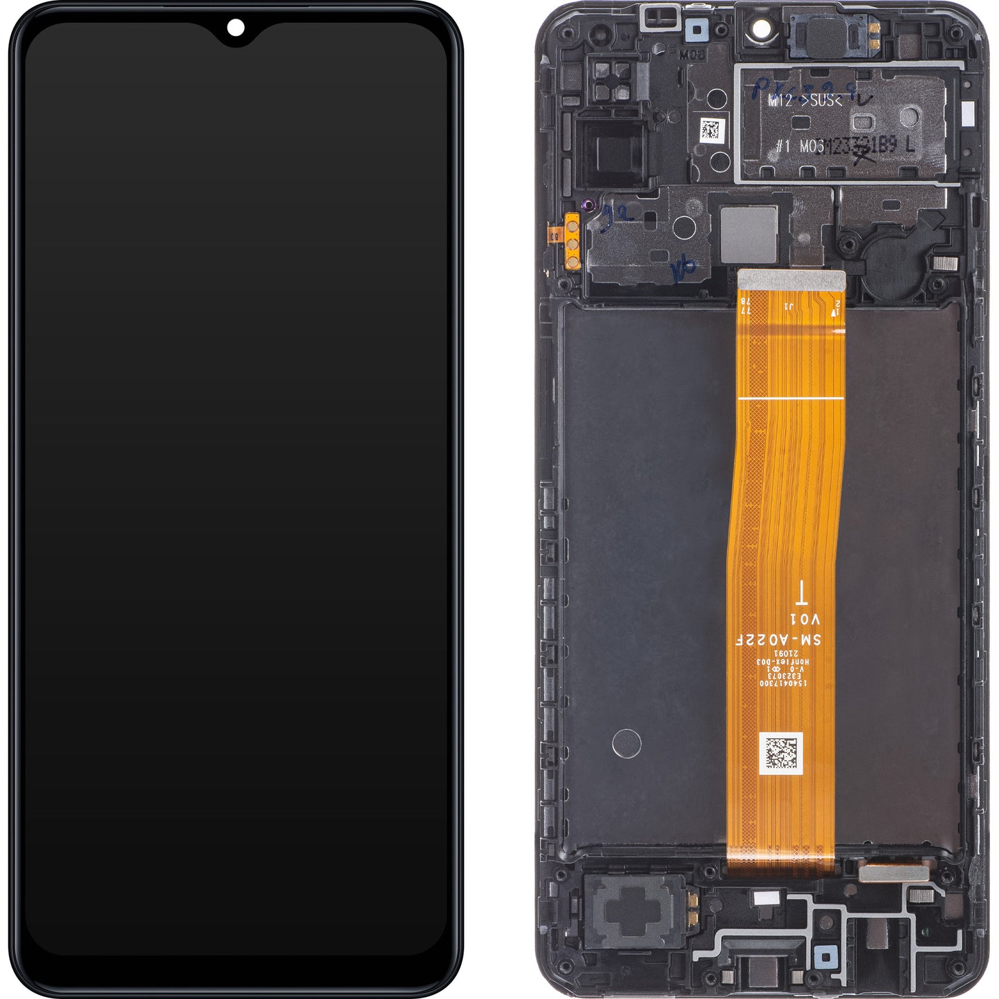 Samsung Galaxy M12 M127 Touchscreen-Display mit Rahmen, Schwarz, Swap GH82-25042A