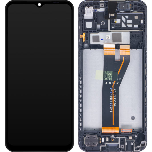 Touchscreen Display Samsung Galaxy A14 A145, mit Rahmen, Nicht-Europa Version, Schwarz, Service Pack GH82-3111185A