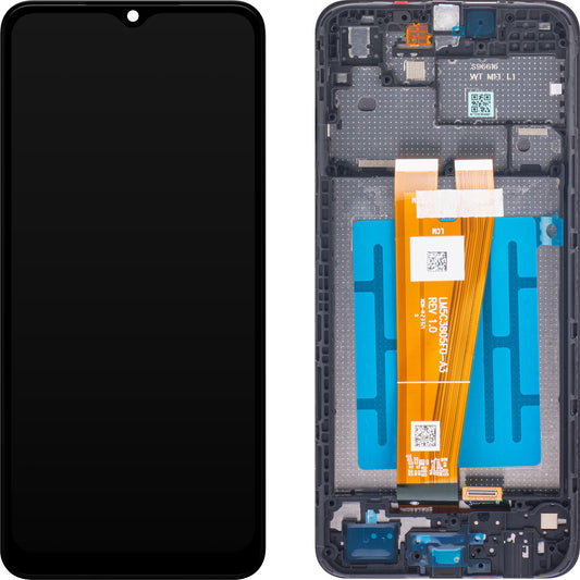 Touchscreen Display Samsung Galaxy A04 A045, mit Rahmen, Schwarz, Service Pack GH81-22731A 