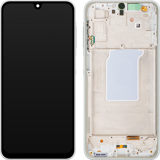 Display mit Touchscreen Samsung Galaxy A26 A266, mit Rahmen, Weiß, Service Pack GH82-37049B