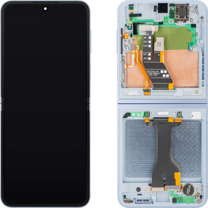 Display mit Touchscreen Samsung Galaxy Z Flip6 F741, mit Rahmen, Sub Inner, Blau, Service Pack GH82-35014C