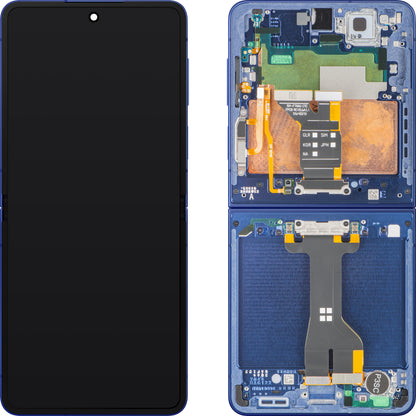 Display mit Touchscreen Samsung Galaxy Z Flip7 F766, mit Rahmen, Unter Inner, Blau (Blue Shadow), Service Pack GH82-37581A