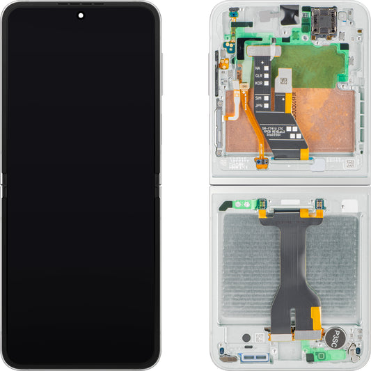 Display mit Touchscreen Samsung Galaxy Z Flip7 FE F761, mit Rahmen, Sub Inner, Weiß, Service Pack GH82-37734B