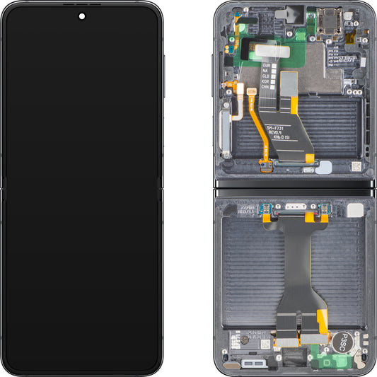 Samsung Galaxy Z Flip5 F731 Display with Touchscreen, Frame, Under Inner, Graphite (Graphite), Service Pack GH82-31827A