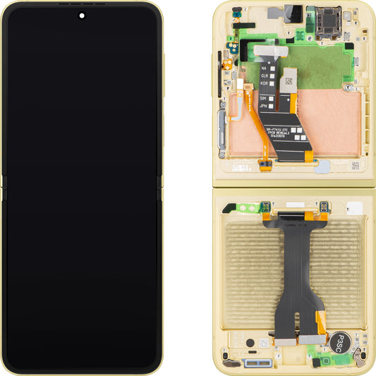 Samsung Galaxy Z Flip6 F741 Touchscreen-Display mit Rahmen, Sub Inner, Gelb, Service Pack GH82-35014B