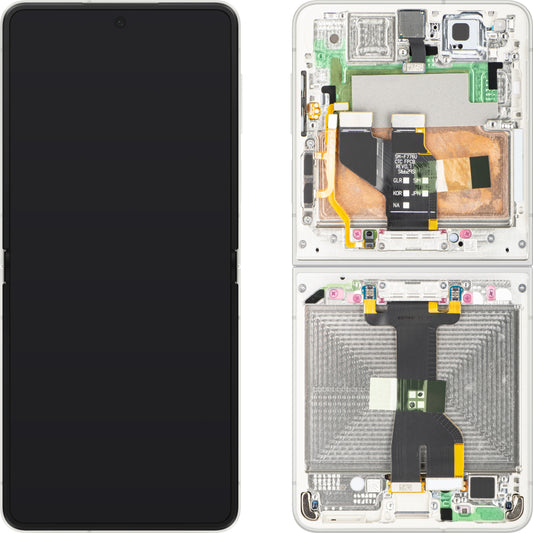 Samsung Galaxy Z Flip8 F776 Touchscreen-Display mit Rahmen, Sub Inner, Weiß (Creme), Service Pack GH82-39754B