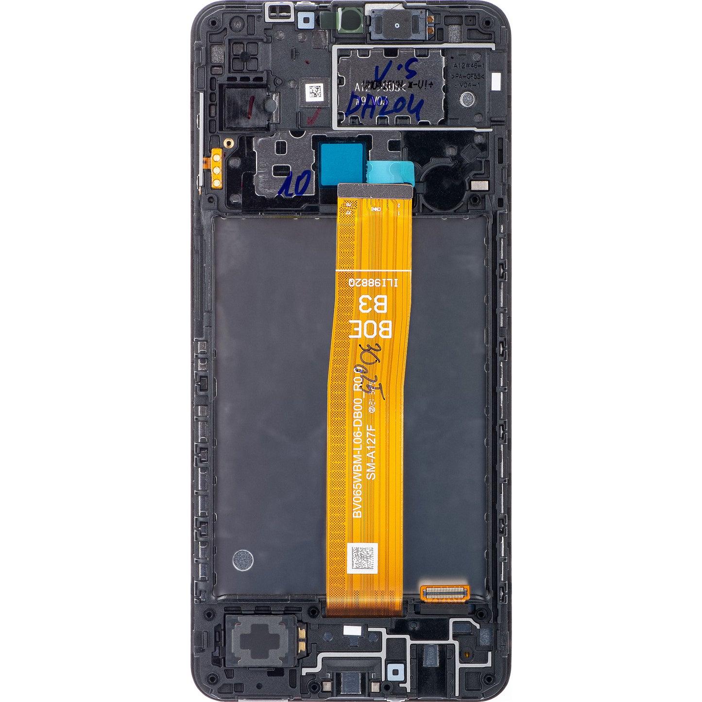 Touchscreen-Display Samsung Galaxy A12 Nacho A127, mit Rahmen, Schwarz, Wiederaufbereitet GH82-26486A