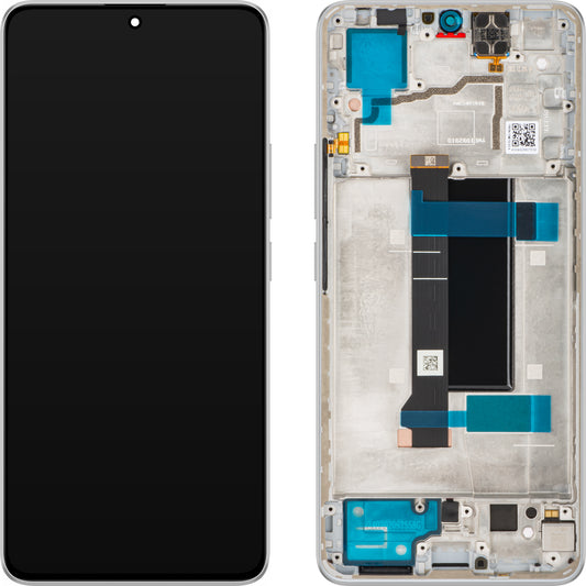 Display mit Touchscreen Xiaomi Poco X6 / Redmi Note 13 Pro 5G, mit Rahmen, Weiß, Service Pack 560001N16P00