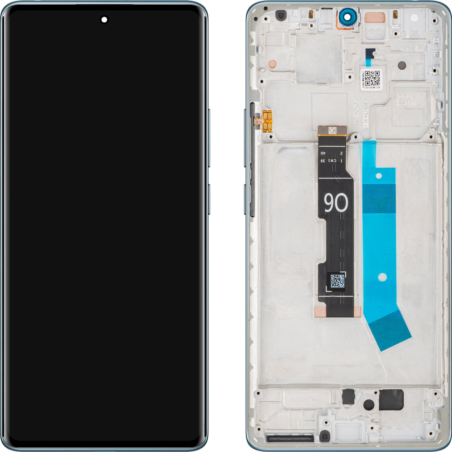 Display mit Touchscreen Xiaomi Redmi Note 14 Pro 4G, mit Rahmen, Blau (Ocean Blue), Service Pack 560001000O600