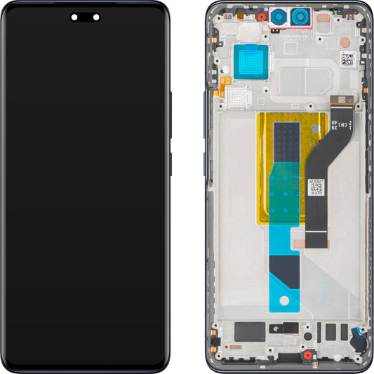 Touchscreen-Display Xiaomi 13 Lite, mit Rahmen, Schwarz, Service Pack 5600030L9S00